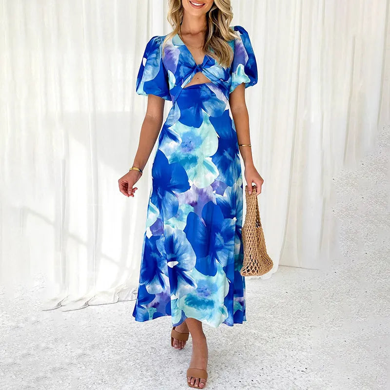 Lorea Lush Gradient V-Neck Dress The Lorea Collection Lorea Lush Gradient V-Neck Dress The Lorea Collection