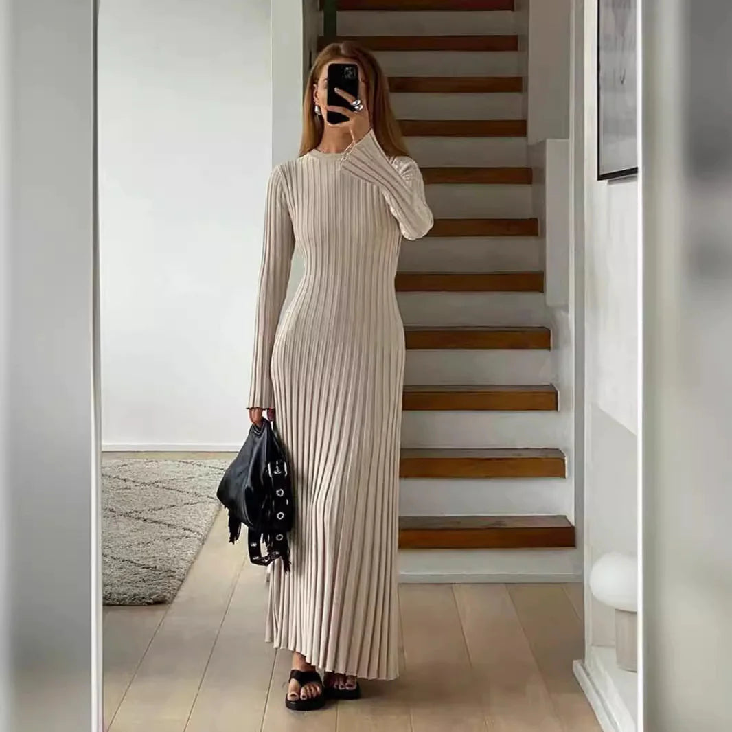 Regal Reveal New Round Neck A-Line Dress