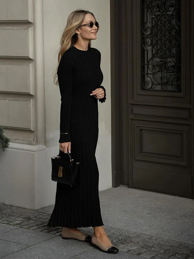 Regal Reveal New Round Neck A-Line Dress