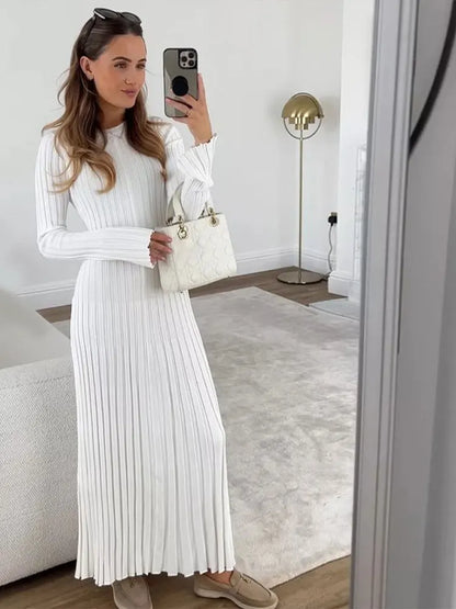 Regal Reveal New Round Neck A-Line Dress