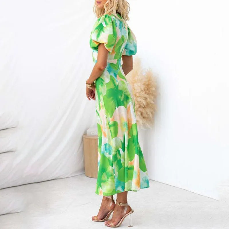 Lorea Lush Gradient V-Neck Dress